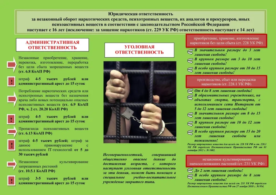 «Ответственность подростков за распространение и употребление наркосодержащих веществ».